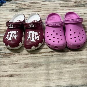 Maroon and Pink Clog Shoes - Team Logo Maroon & Pink